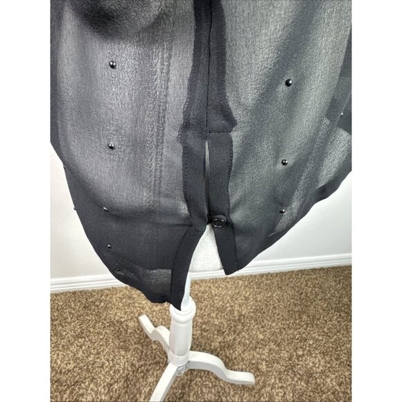 AG Adrianano Goldschmidt Women's XS Sheer 100% Silk Blouse Black Dot EUC - Picture 7 of 14